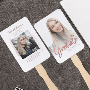 2 Fotos Abschluss Rose Gold Schrift Grad Fächer