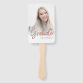 2 Fotos Abschluss Rose Gold Script Grad Fächer (Vorderseite)