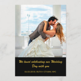 2 Fotos - beide Seiten, die Foto Wedding sind, Dankeskarte