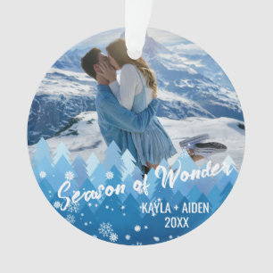 2 Fotos Blauer Farbton Merry & Bright Ornament