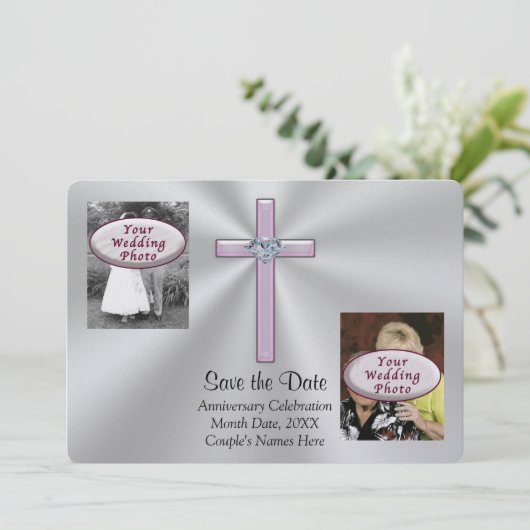 2 Fotos, Christlicher Text, Datumskarten speichern Save The Date (Stehend Vorderseite)