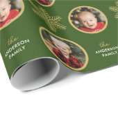 2 Fotos Einzigartiges Snowflake Royal Green Weihna Geschenkpapier (Rolleneckpunkt)