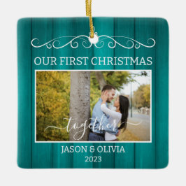 2 Fotos Erste Weihnachten Zusammen Aquamarines Hol Keramikornament