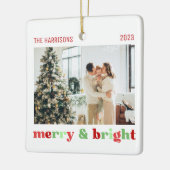 2 Fotos Frohe und helle Weihnachtsfarbe Keramikornament (Links)