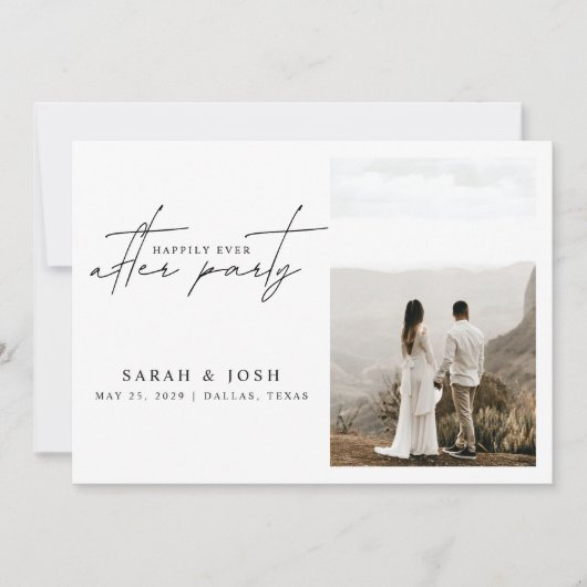 2 Fotos glücklich immer nach dem Party Hochzeit Em Ankündigung (Vorderseite)