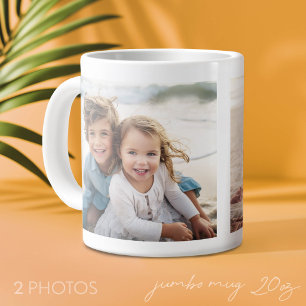 2 Fotos hinzufügen - Einfache Collage auf beiden S Jumbo-Tasse