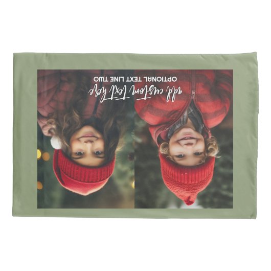 2 Fotos hinzufügen - Einfache Collage Kissenbezug (Rückseite)