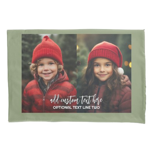 2 Fotos hinzufügen - Einfache Collage Kissenbezug (Vorderseite)