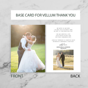2 Fotos Hochzeit danke Basis für die Vellumkarte