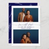 2 Fotos Hochzeit speichern das Datum Einladung (Vorne/Hinten)