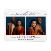 2 Fotos Hochzeit speichern das Datum Magnet (Horizontal)