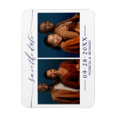 2 Fotos Hochzeit speichern das Datum Magnet (Vertikal)