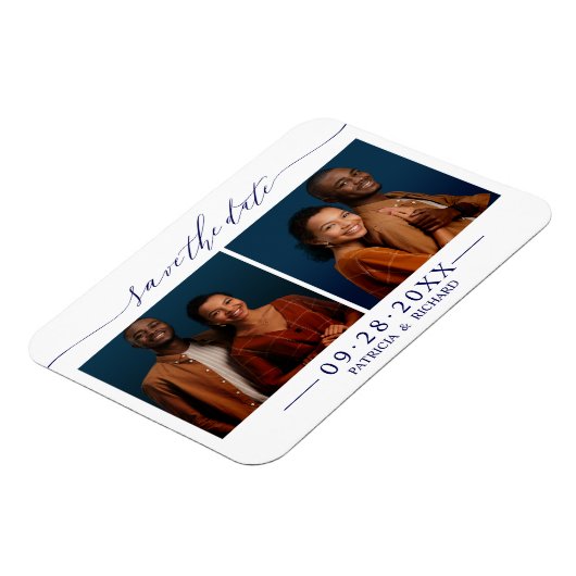 2 Fotos Hochzeit speichern das Datum Magnet (Linke Seite)