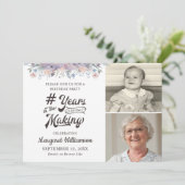 2 Fotos JAHRE Geburtstag Einladung (Stehend Vorderseite)