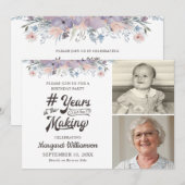 2 Fotos JAHRE Geburtstag Einladung (Vorne/Hinten)