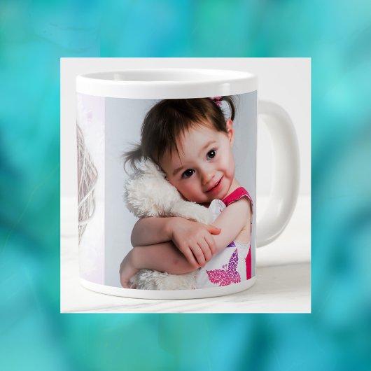 2 Fotos: Kind, Freund, Ehegatte, Mama oder Haustie Jumbo-Tasse