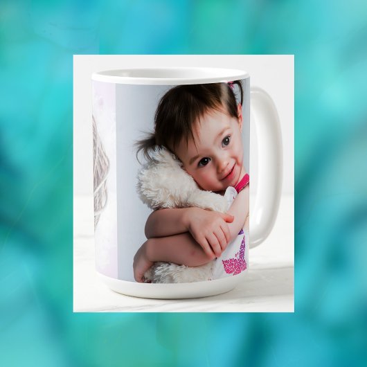 2 Fotos: Kind, Freund, Ehegatte, Mama oder Haustie Kaffeetasse