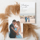 2 Fotos Klassische Elegante handgeschriebene Hochz Dankeskarte