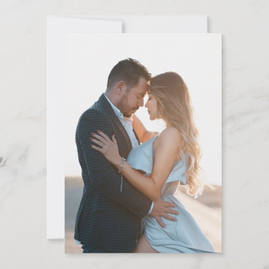 2 Fotos Klassische Elegante handgeschriebene Hochz Save The Date (Rückseite)