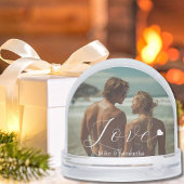 2 Fotos Liebe Herz Name Einfach Moderne Schrift Schneekugeln