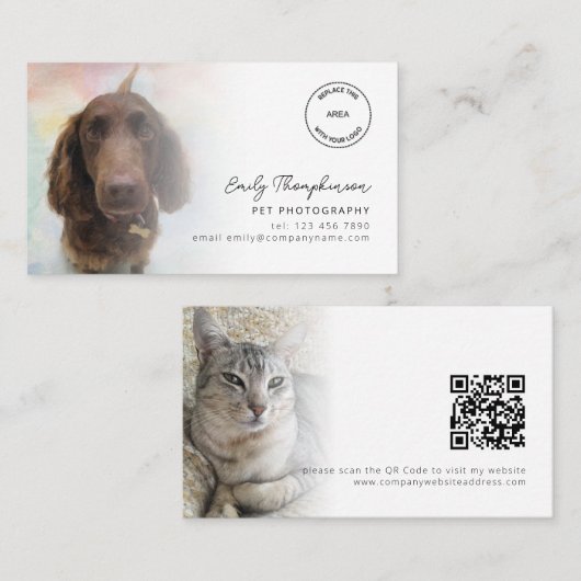 2 Fotos Logo QR Code Fotograf Visitenkarte (Vorne/Hinten)