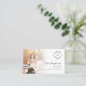 2 Fotos Logo QR Code Life Coach Visitenkarte (Stehend Vorderseite)