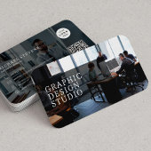 2 Fotos Logo QR-Code modern beruflich Visitenkarte