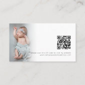 2 Fotos Logo QR Code Neugeborener Baby Fotograf Visitenkarte (Rückseite)