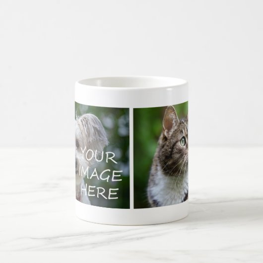 2 Fotos machen Ihr eigenes neues Tier Katze Hund F Kaffeetasse (Mittel)