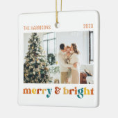 2 Fotos Merry & Bright Family Retro Keramikornament (Links)