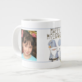 2 Fotos mit Niedlichem Santa Gnome Jumbo-Tasse