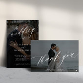 2 Fotos moderne, elegante Overlay-Skript Hochzeit Einladung