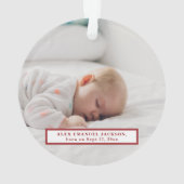 2 Fotos Mutter und Kind Erste Weihnachten zusammen Ornament (Rückseite)