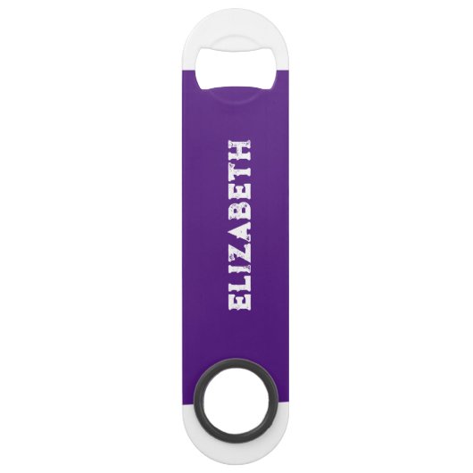 2 Fotos Name Initialen weiß lila Speed Flaschenöffner (Vorderseite)