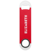 2 Fotos Namensinitialen weiß rot Speed Flaschenöffner (Vorderseite)