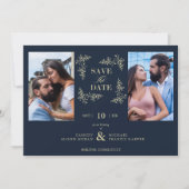 2 Fotos Navy Chic Trendy Collage Wedding Covid19 (Vorderseite)