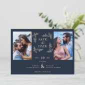 2 Fotos Navy Chic Trendy Collage Wedding Covid19 (Stehend Vorderseite)