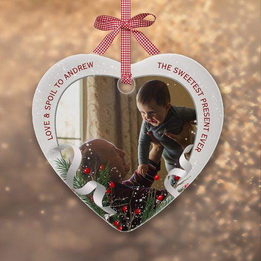 2 Fotos Neue Großmutter Neues Baby Foto Silber Rah Ornament