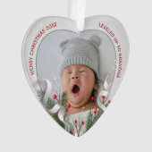 2 Fotos Neue Oma New Baby Silver Frame Ornament (Vorderseite)