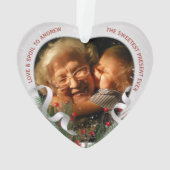 2 Fotos Neue Oma New Baby Silver Frame Ornament (Rückseite)