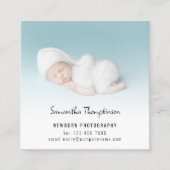 2 Fotos QR Code Baby Fotograf Square Quadratische Visitenkarte (Vorderseite)