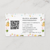 2 Fotos QR Code Neugeborene Babyfotograf Visitenkarte (Rückseite)