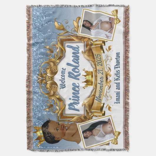 2 Fotos | Royal African Prince | Blue Glitzer Tro Decke (Vorderseite Vertikal)