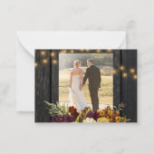 2 Fotos rustikale Fall Blumenwald Hochzeit danke Mitteilungskarte (Rückseite)