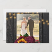 2 Fotos rustikale Sonnenblumen Rose Hochzeit Dankeskarte (Rückseite)