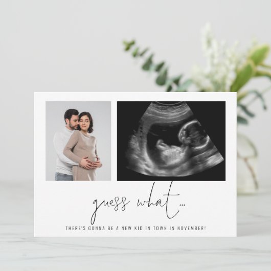 2 Fotos schätzen die Ankündigung der Schwangerscha (Stehend Vorderseite)