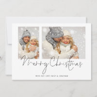 2 Fotos Script Couple Mercury Christmas Card
