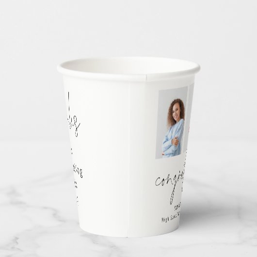 2 Fotos Script Glückwunsch Grand Danke Pappbecher (Rechts)