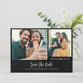 2 Fotos Script Wedding Save The Date (Stehend Vorderseite)