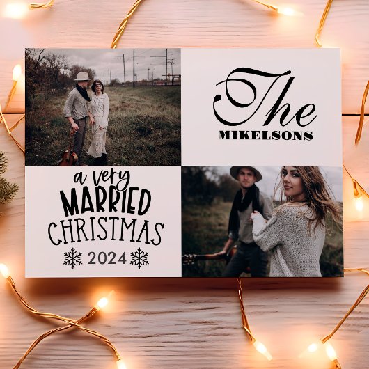 2 Fotos Sehr Verheiratet Feiertagskarte